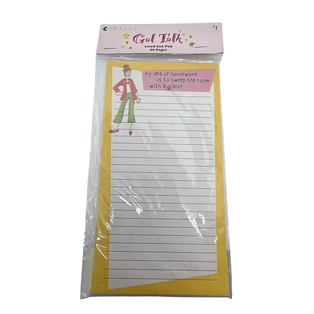 Crafty Productions Gal Talk Lined List Pad Mary B Hetz 40 Pages Magnet 2007 NEW